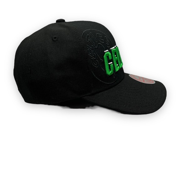 Boston Celtics Men's Snapback Black Hat Mitchell Ness NBA Draft‎ HWC Pro Cap - Picture 3 of 6